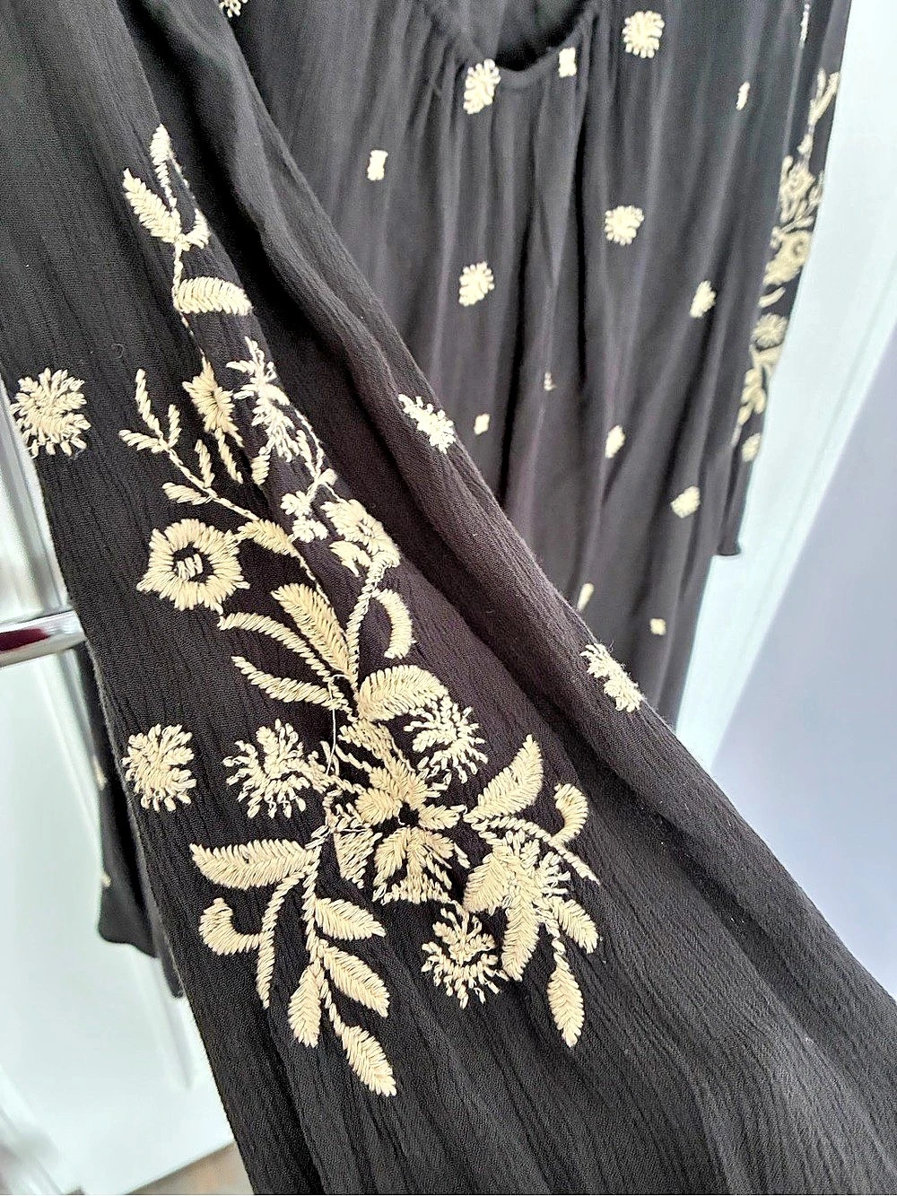 Free People Sweet Tennessee Mini Dress Floral Black & Cream - Picture 8 of 9